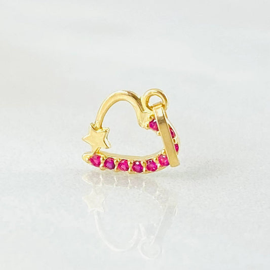 Dije Corazón Estrella 0.3gr / 1.4cm / Oro Amarillo 18K ©