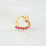 Dije Corazón Estrella 0.3gr / 1.4cm / Oro Amarillo 18K ©