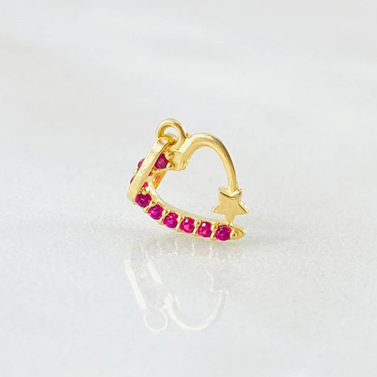Dije Corazón Estrella 0.35gr / 1.3cm / Oro Amarillo 18K