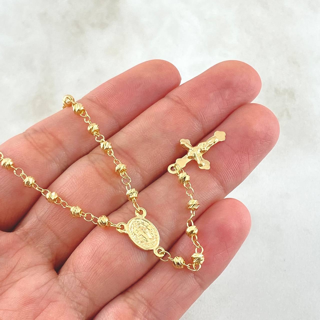 Rosario Virgen Milagrosa 6.85gr / 50cm / Oro Amarillo 18K ©