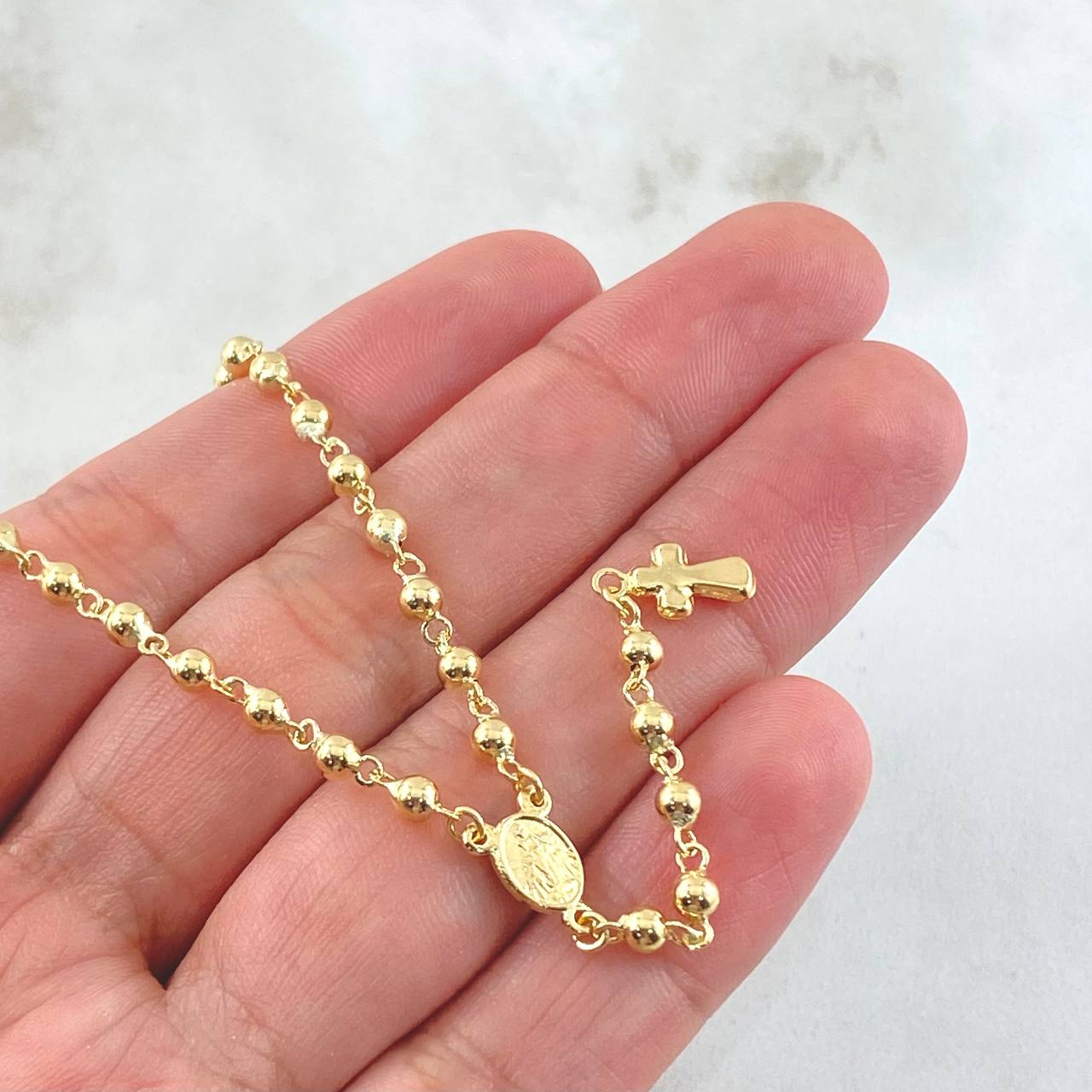 Rosario Virgen Milagrosa 8.4gr / 45cm / Oro Amarillo 18K ©