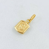 Dije Letra S Marco Texturizado 0.35gr / 1.5cm / Oro Amarillo 18K *