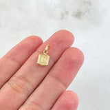 Dije Letra D Marco Texturizado 0.35gr / 1.5cm / Oro Amarillo 18K