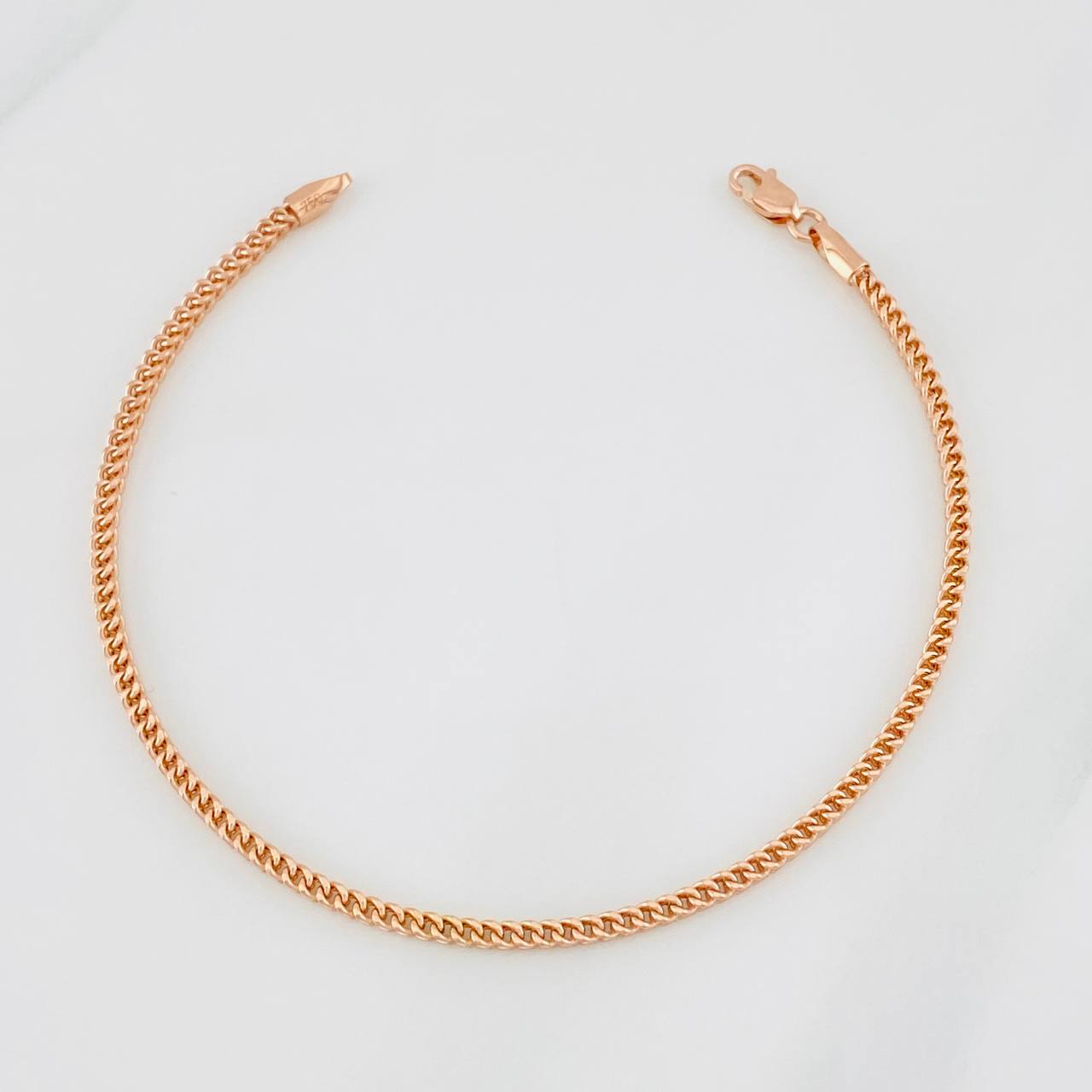 Pulso Franco 3.5g / 20cm / 2.18mm Oro Rosa 18K