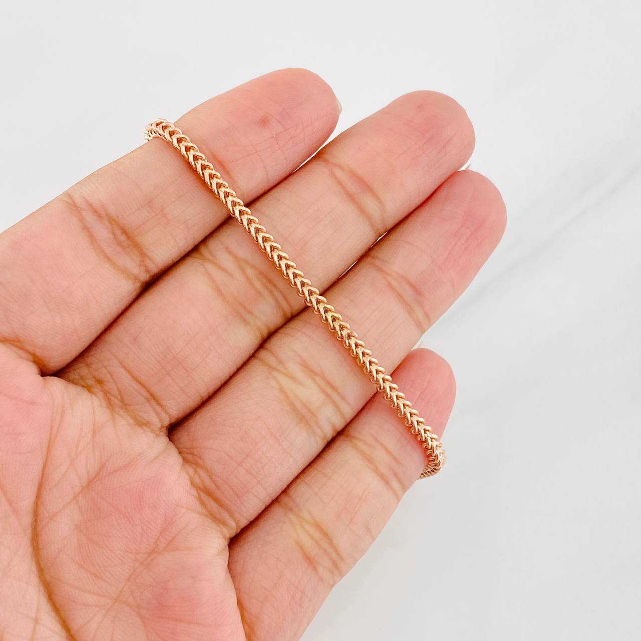 Pulso Franco 3.45g / 20cm / 2.03mm Oro Rosa 18K