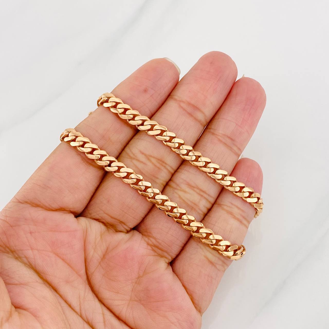 Cadena Cubana Infinito 18.1g / 60cm / 4.86mm Oro Rosa 18K