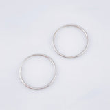 Candongas Aro Liso 0.7gr / 1.6cm / Oro Blanco 18K