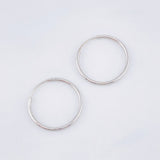 Candongas Aro Liso 0.7gr / 1.6cm / Oro Blanco 18K