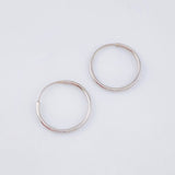 Candongas Aro Liso 0.6gr / 1.4cm / Oro Blanco 18K *