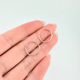 Candongas Aro Liso 0.6gr / 1.4cm / Oro Blanco 18K *