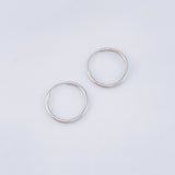 Candongas Aro Liso 0.5gr / 1.3cm / Oro Blanco 18K *