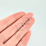 Candongas Aro Liso 0.5gr / 1.3cm / Oro Blanco 18K