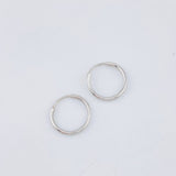 Candongas Aro Liso 0.4gr / 1.1cm / Oro Blanco 18K