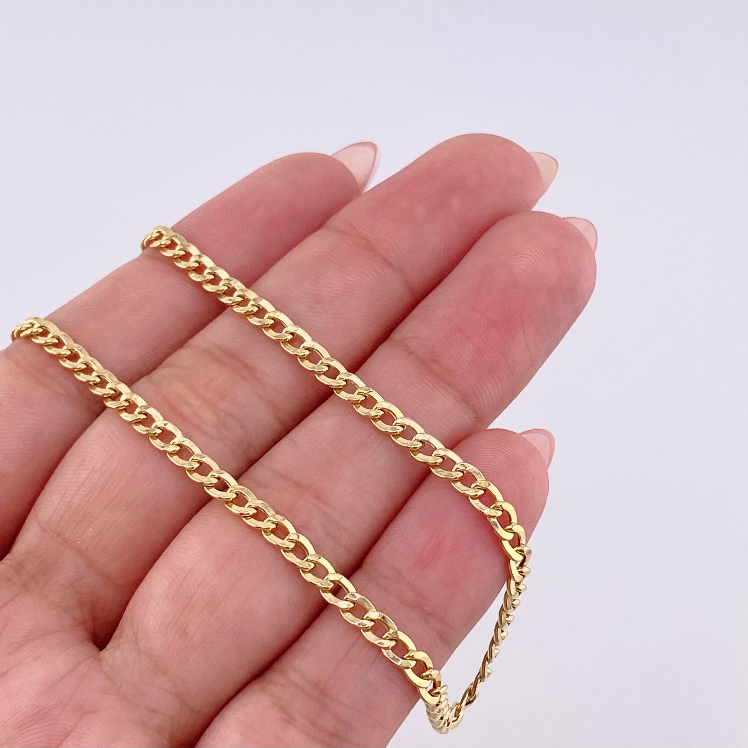 Cadena Cubana 2,35gr / 45cm-2.4mm Oro Amarillo +1 18K ©