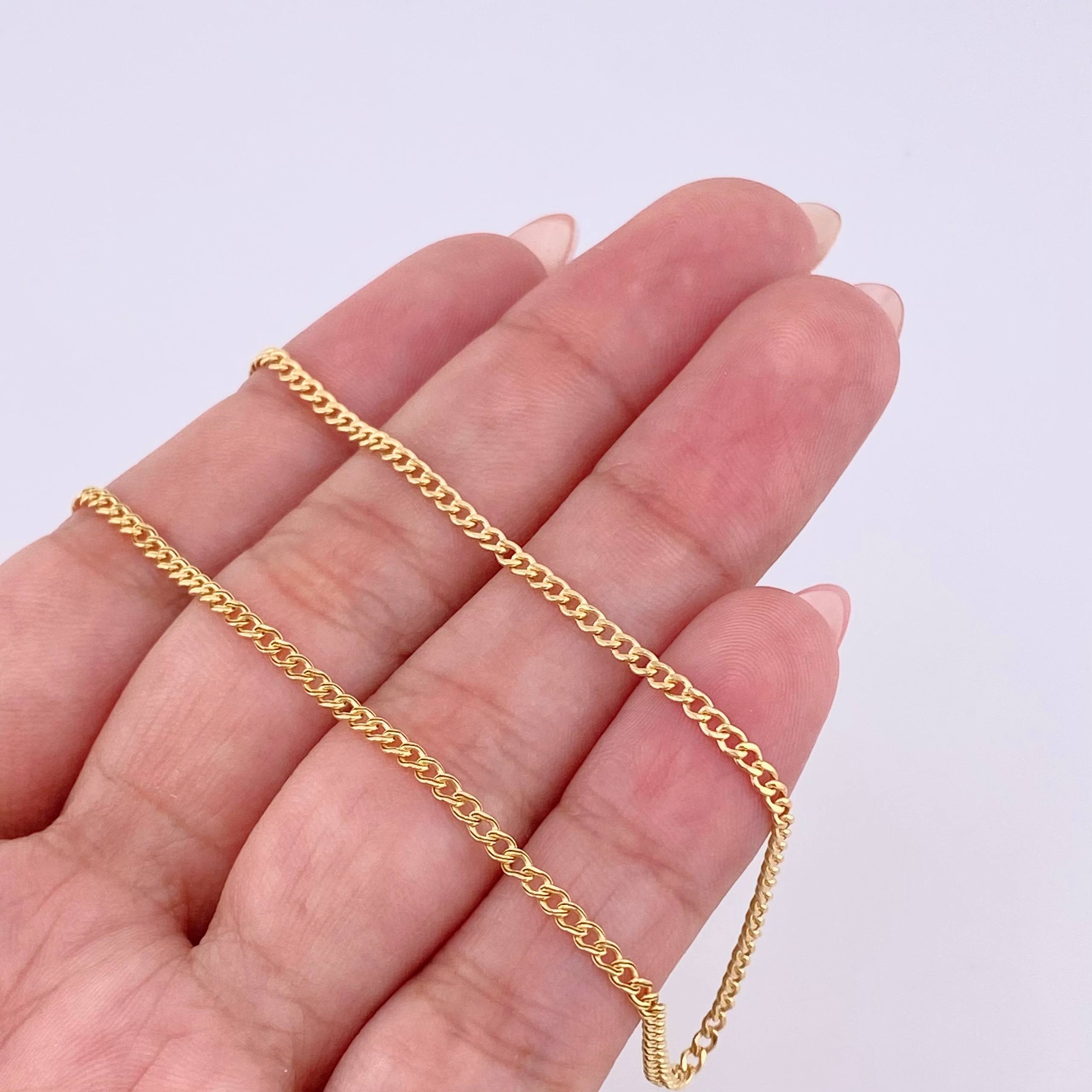 Cadena Cubana 4.4g / 50cm / 2.1mm Oro Amarillo 18K