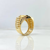 Anillo Correa RX 6.15gr / T6 / Circones Blancos Oro Amarillo