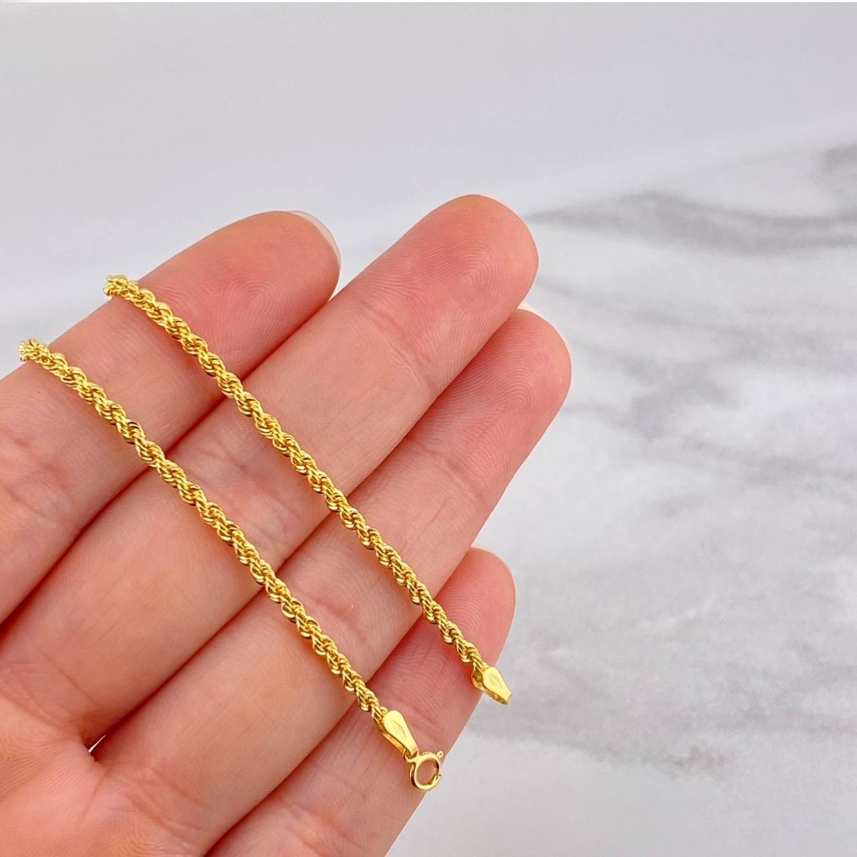 Cadena Lazo 3.35g / 60cm / 2.2mm Oro Amarillo 18K