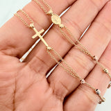 Cadena Denario virgen de la milagrosa 3.85g / 45.05cm / 2.6mm Tres Oros 18K