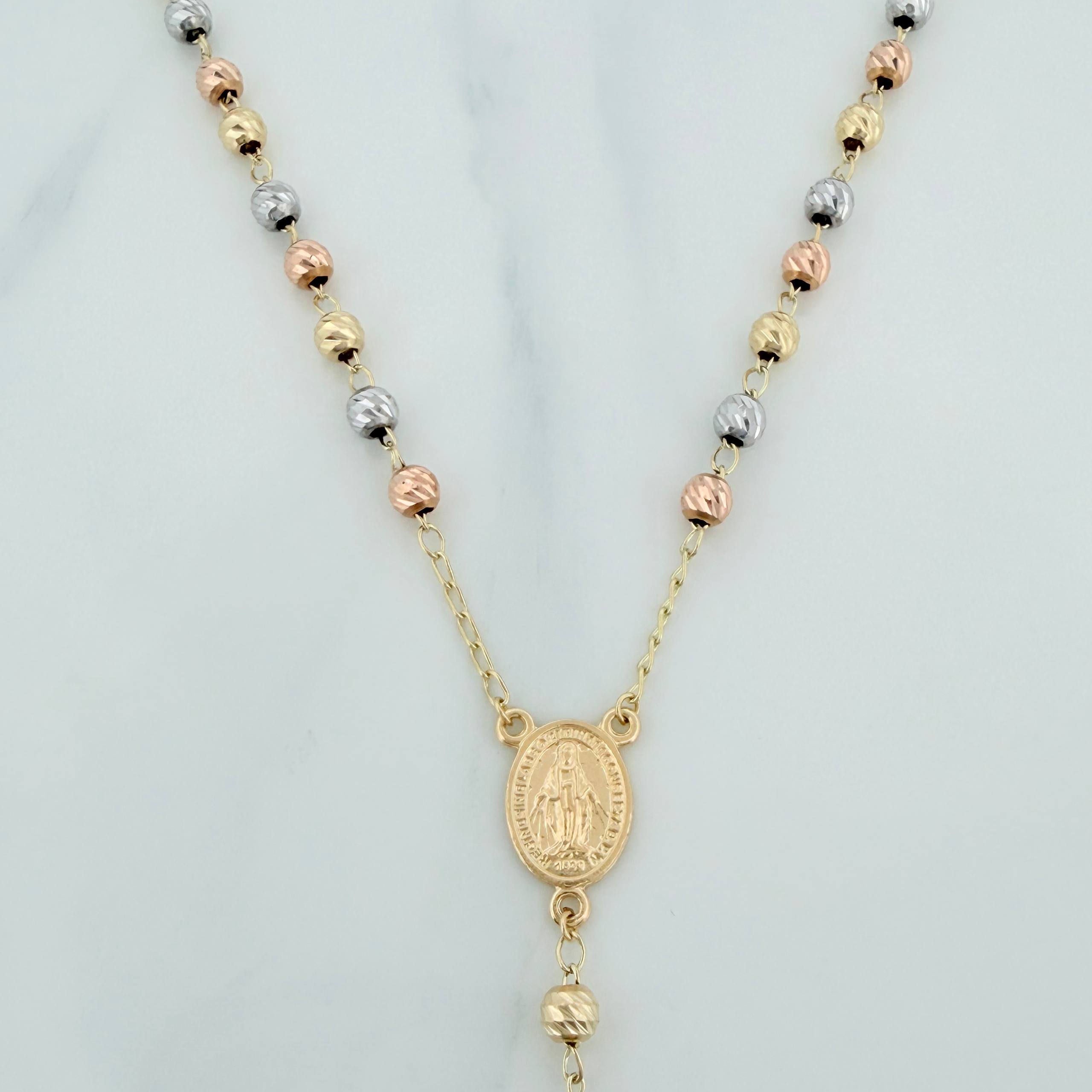 Rosario Virgen milagrosa 10.65g / 59cm / 4mm Tres Oros 18K