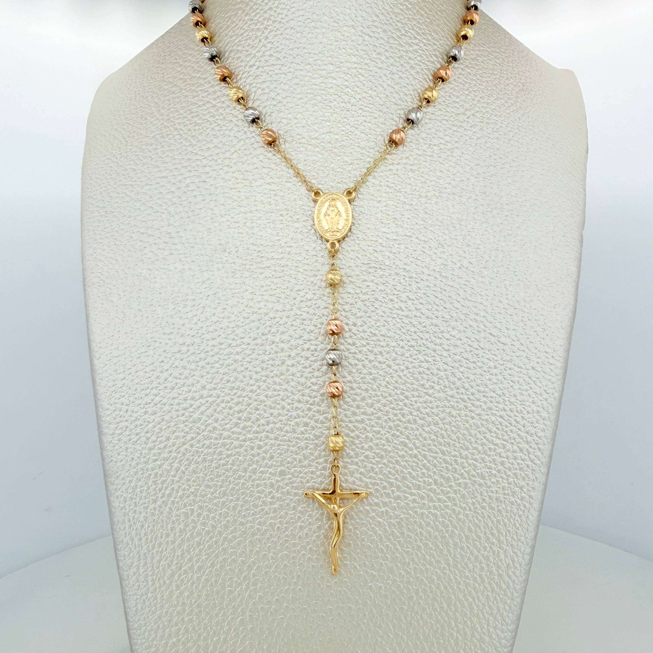Rosario Virgen milagrosa 10.65g / 59cm / 4mm Tres Oros 18K