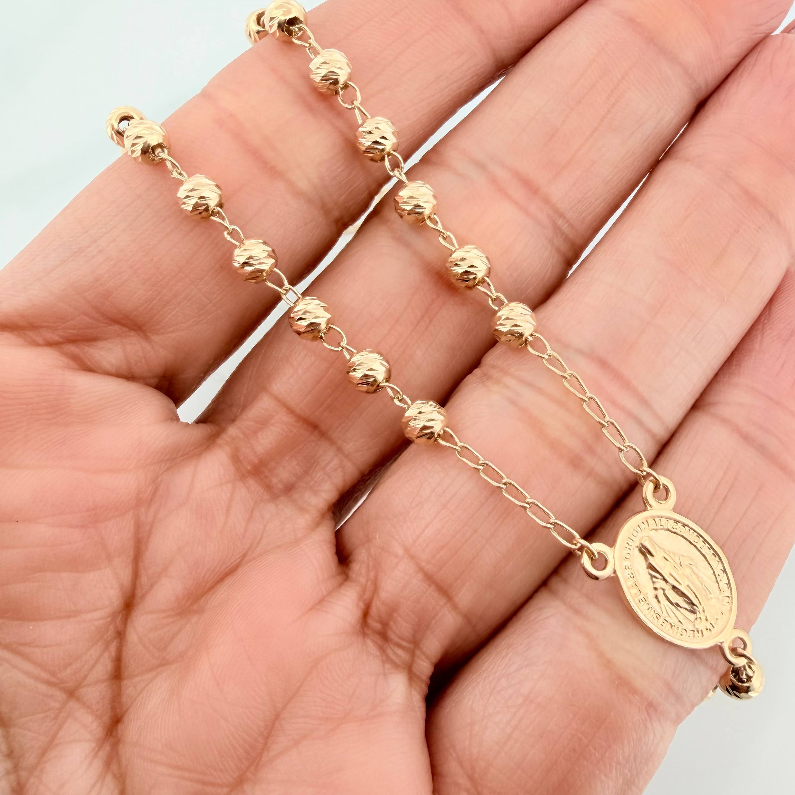 Rosario Virgen de la milagrosa 11.55g / 60cm / 4mm Oro Amarillo 18K