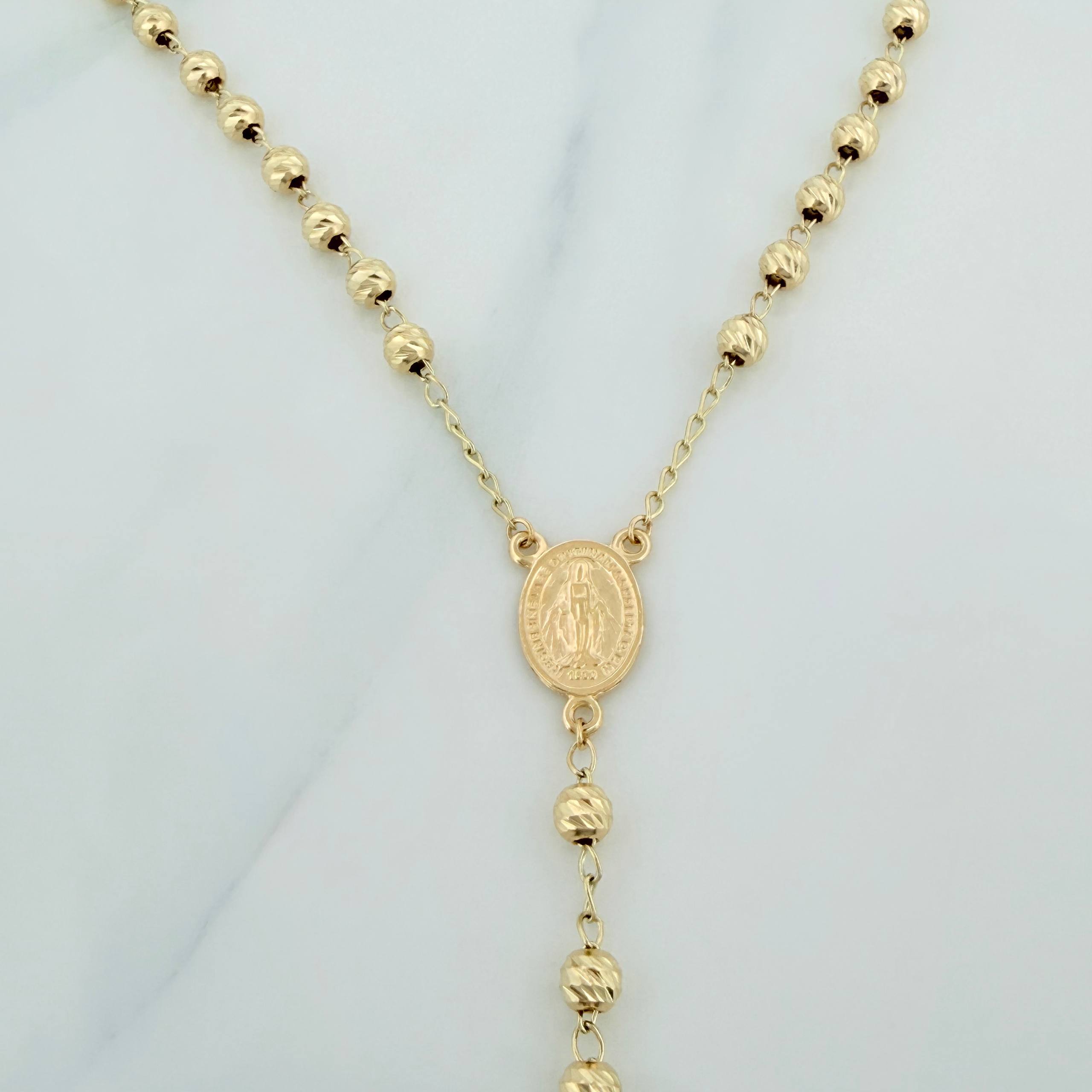 Rosario Virgen de la milagrosa 11.55g / 60cm / 4mm Oro Amarillo 18K