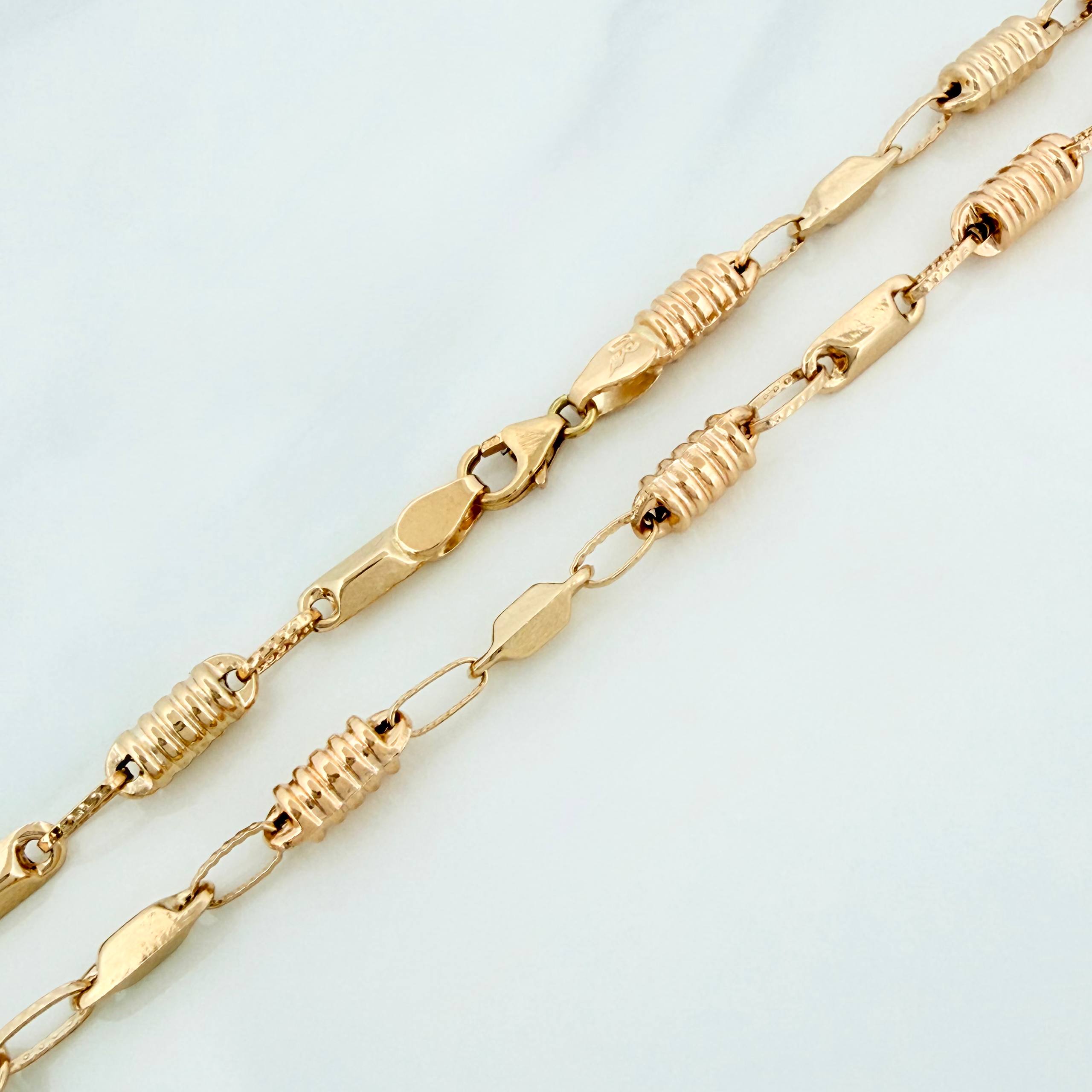 Cadena Rustica tornillo 11.6g / 61.5cm / 3mm Oro Amarillo 18K