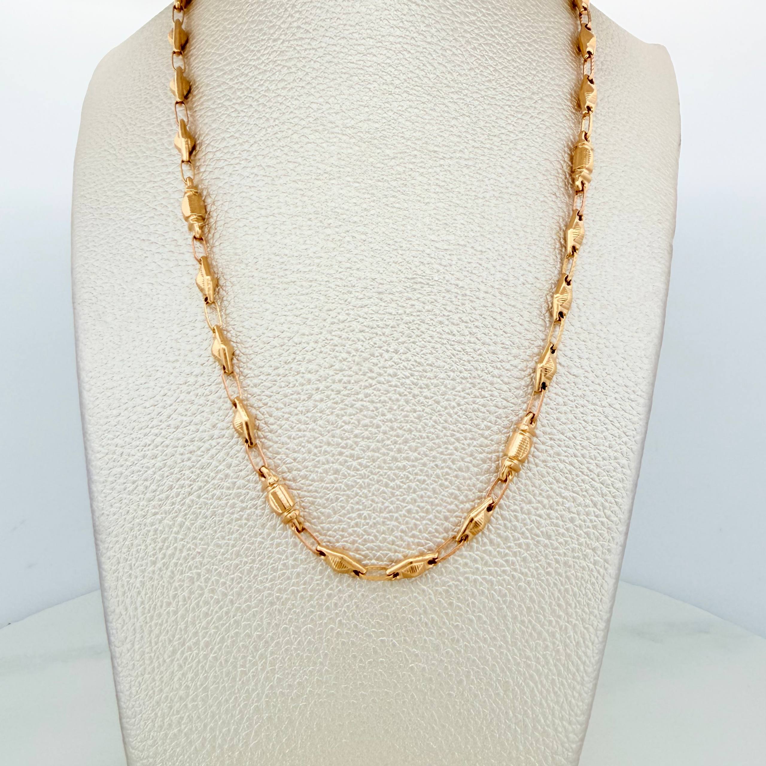 Cadena Rustica rombo abultado 11.95g / 61.5cm / 4.5mm Oro Amarillo 18K