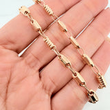 Cadena Rustica burbuja tornillo 13.5g / 60.5cm / 4.6mm Oro Amarillo 18K