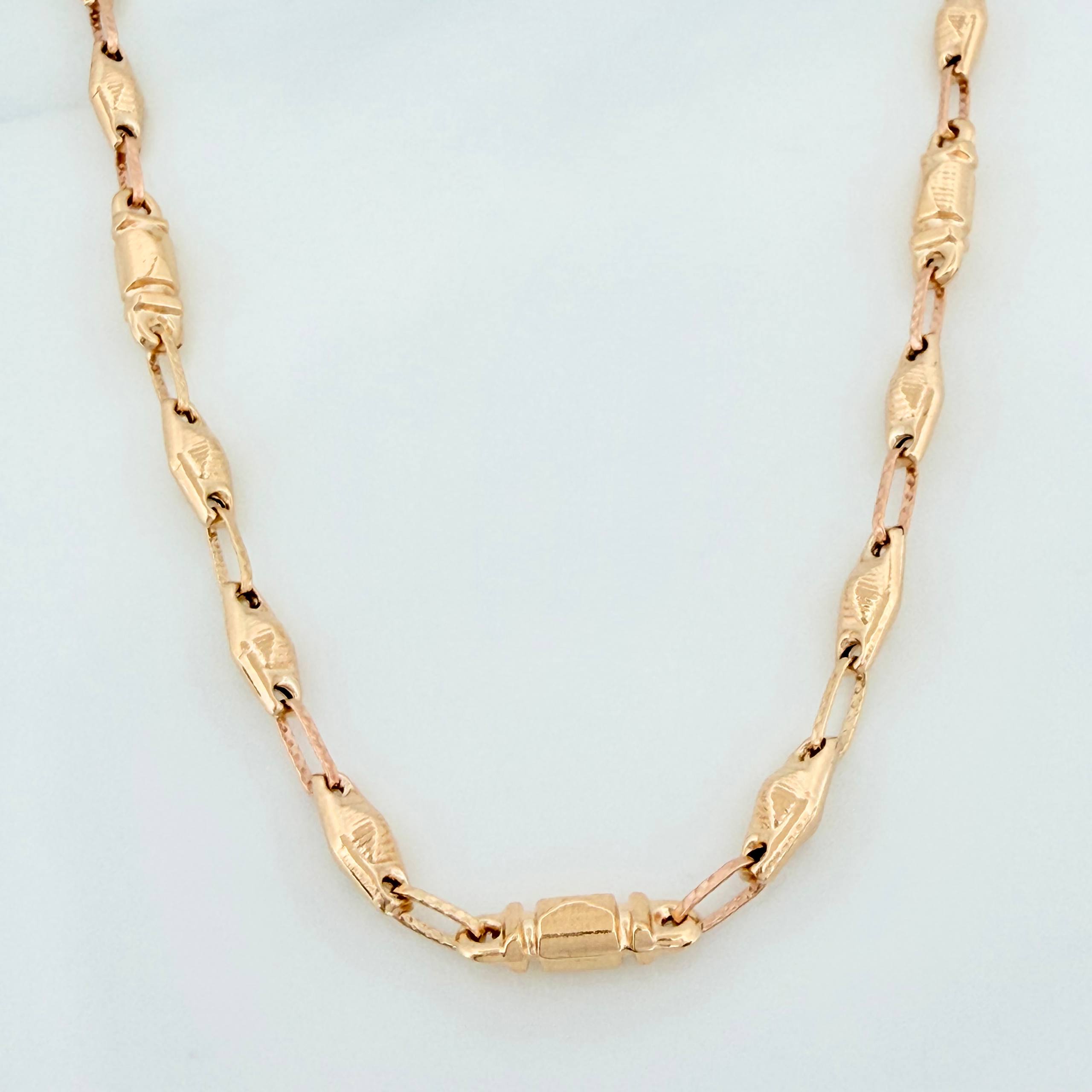 Cadena Rustica rombo abultado 11.95g / 61.5cm / 4.5mm Oro Amarillo 18K