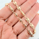Cadena Rustica barril 12.4g / 61.5cm / 5.3mm Oro Amarillo 18K