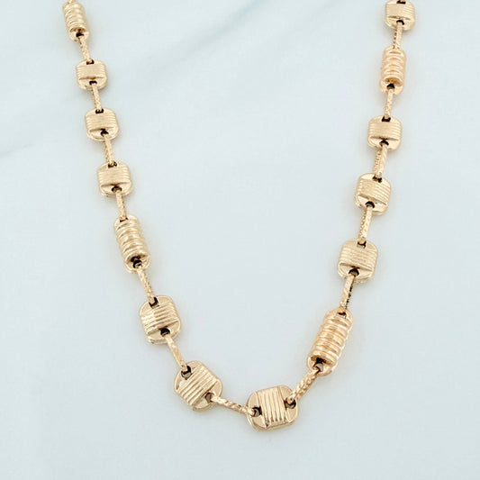 Cadena Rustica barril 12.4g / 61.5cm / 5.3mm Oro Amarillo 18K