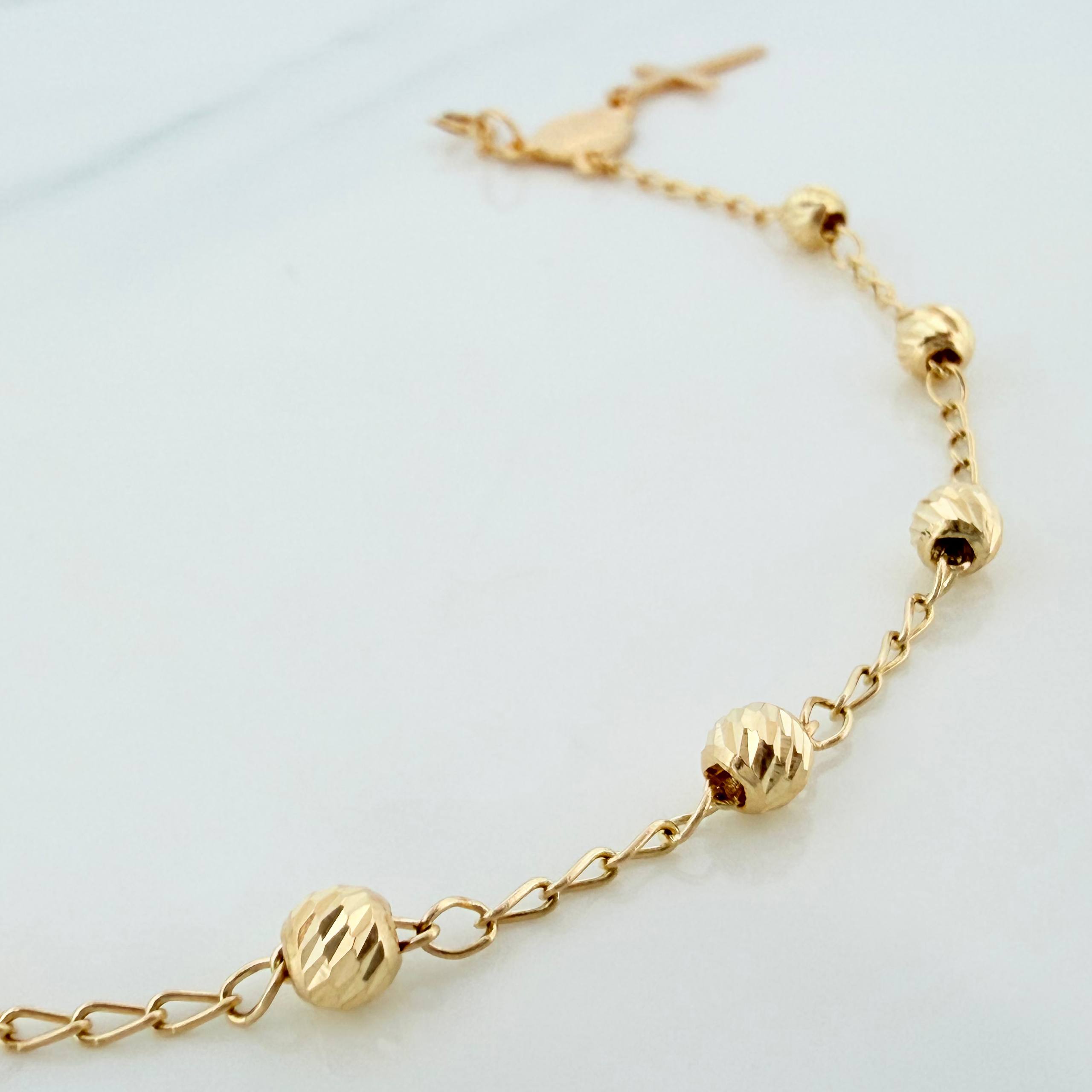 Pulso Denario virgen milagrosa 2.85g / 20cm / 3.6mm Tres Oros 18K