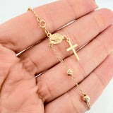 Pulso Denario virgen milagrosa 2.85g / 20cm / 3.6mm Tres Oros 18K