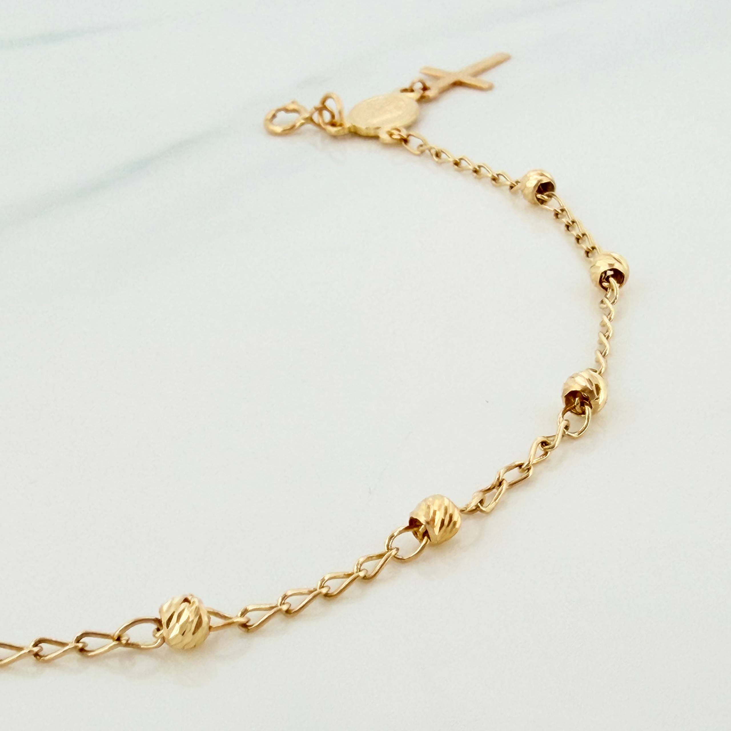 Pulso Denario virgen milagrosa 2.3g / 20cm / 3mm Tres Oros 18K