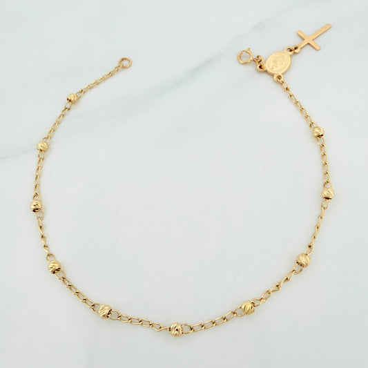 Pulso Denario virgen milagrosa 2.3g / 20cm / 3mm Tres Oros 18K