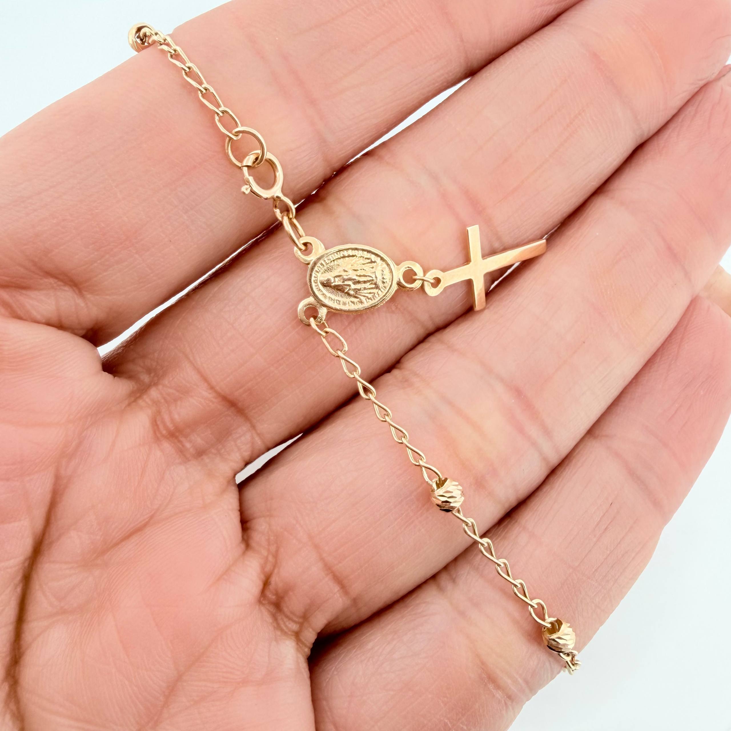 Pulso Denario virgen milagrosa 2.3g / 20cm / 3mm Tres Oros 18K