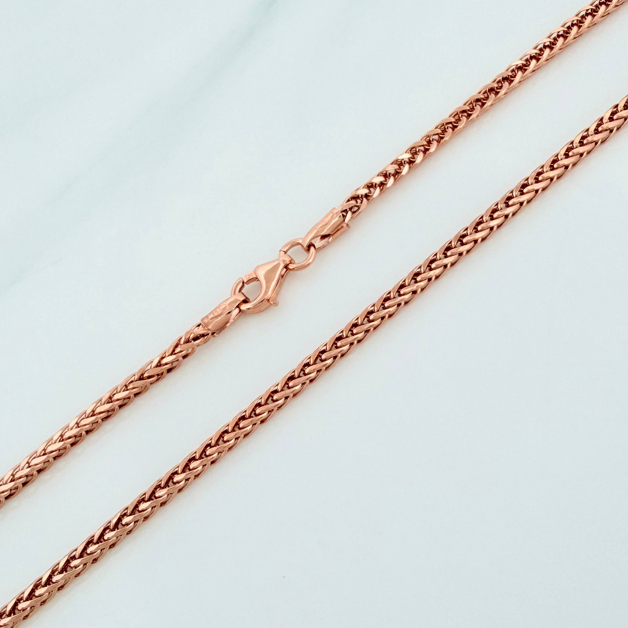 Cadena Franco 5.7g / 60cm / 2.3mm Oro Rosa 18K
