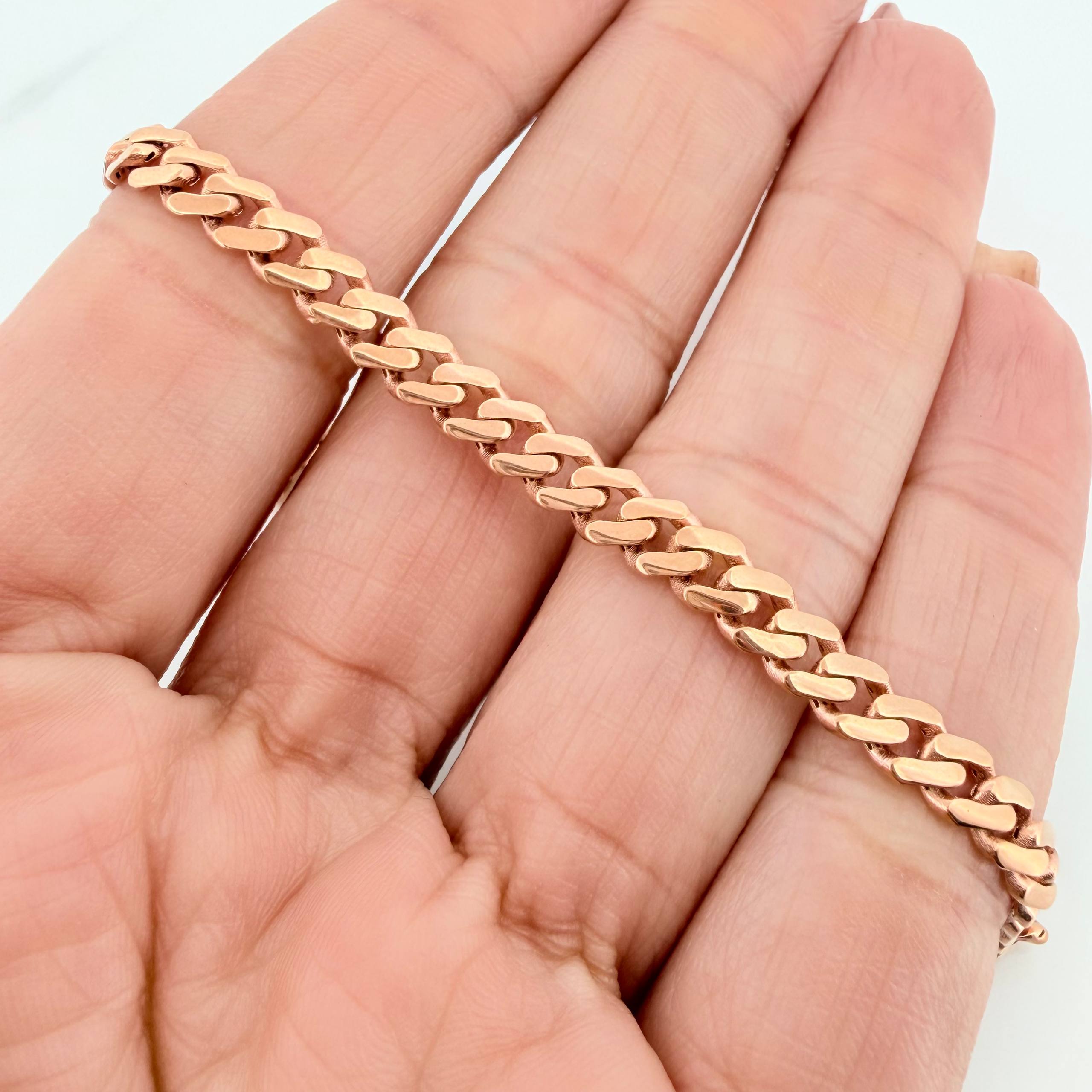 Pulso Cubano infinito 6.8g / 21cm / 4.8mm Oro Rosa 18K
