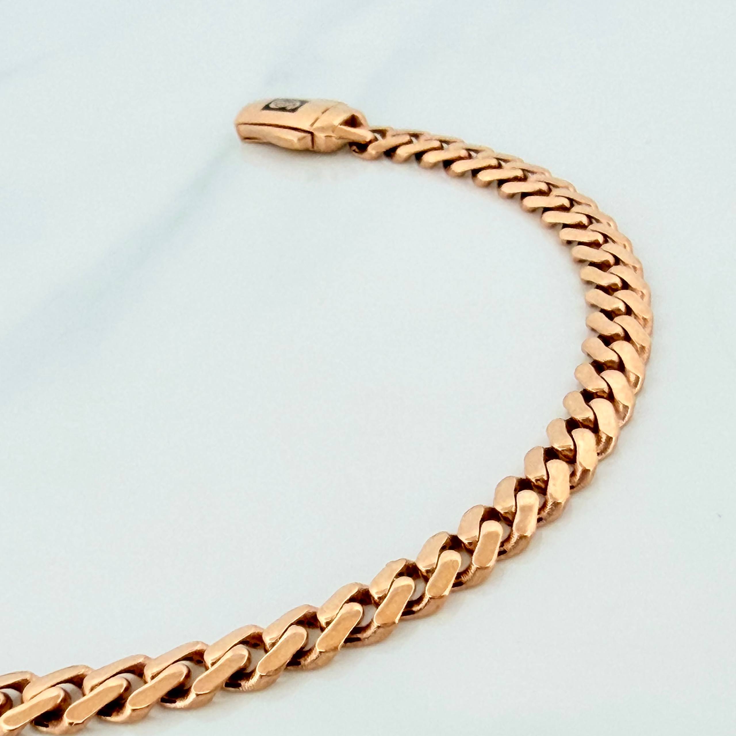 Pulso Cubano infinito 6.8g / 21cm / 4.8mm Oro Rosa 18K