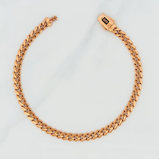Pulso Cubano infinito 6.8g / 21cm / 4.8mm Oro Rosa 18K