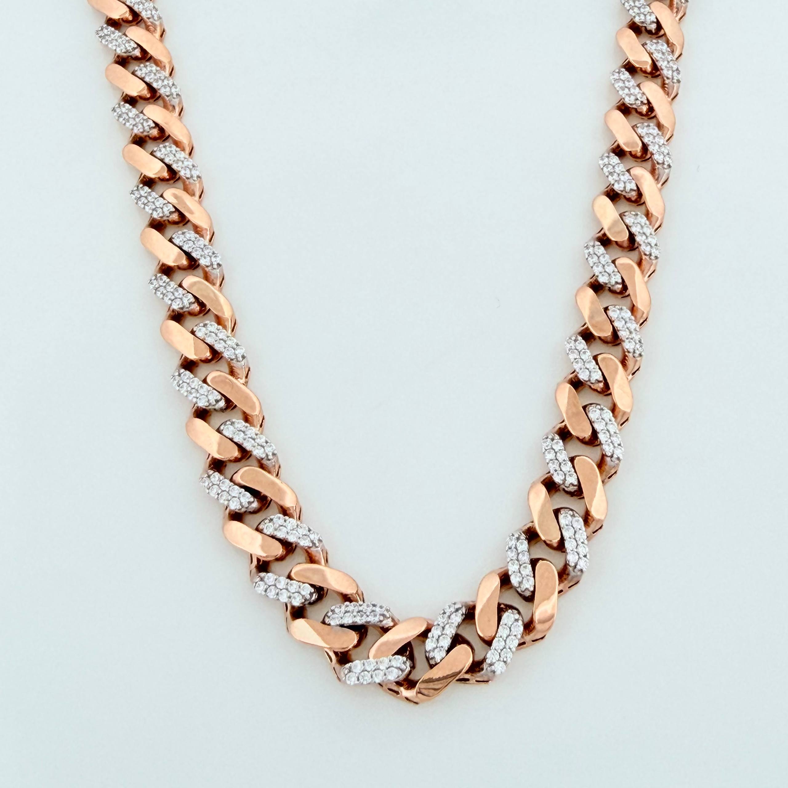 Cadena Cubana infinito 26.4g / 61cm / 6.5mm Oro Rosa 18K