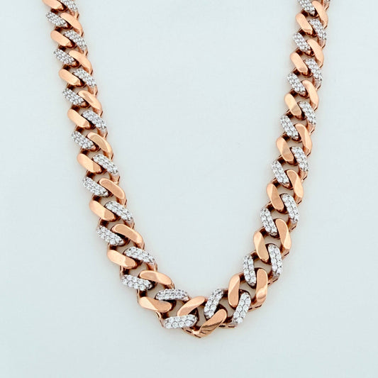 Cadena Cubana infinito 26.4g / 61cm / 6.5mm Oro Rosa 18K