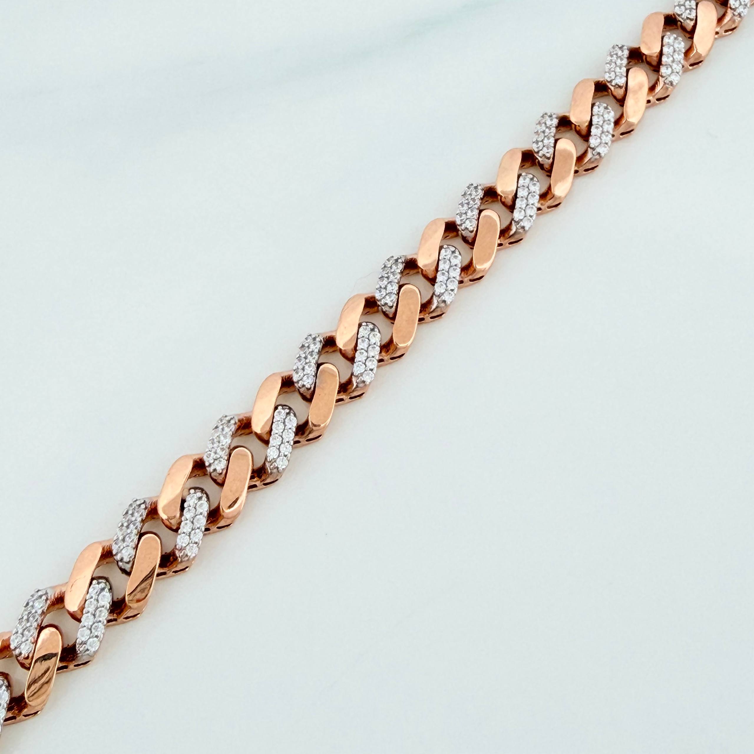 Cadena Cubana infinito 26.4g / 61cm / 6.5mm Oro Rosa 18K