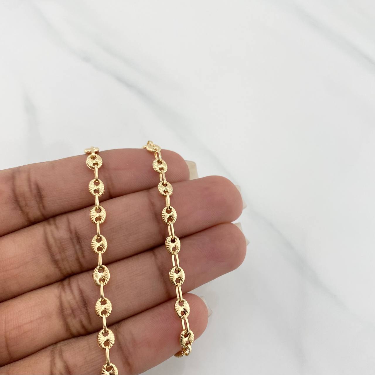 Cadena Gc diamantada 5.4g / 46.05cm / 3.98mm Oro Amarillo 18K