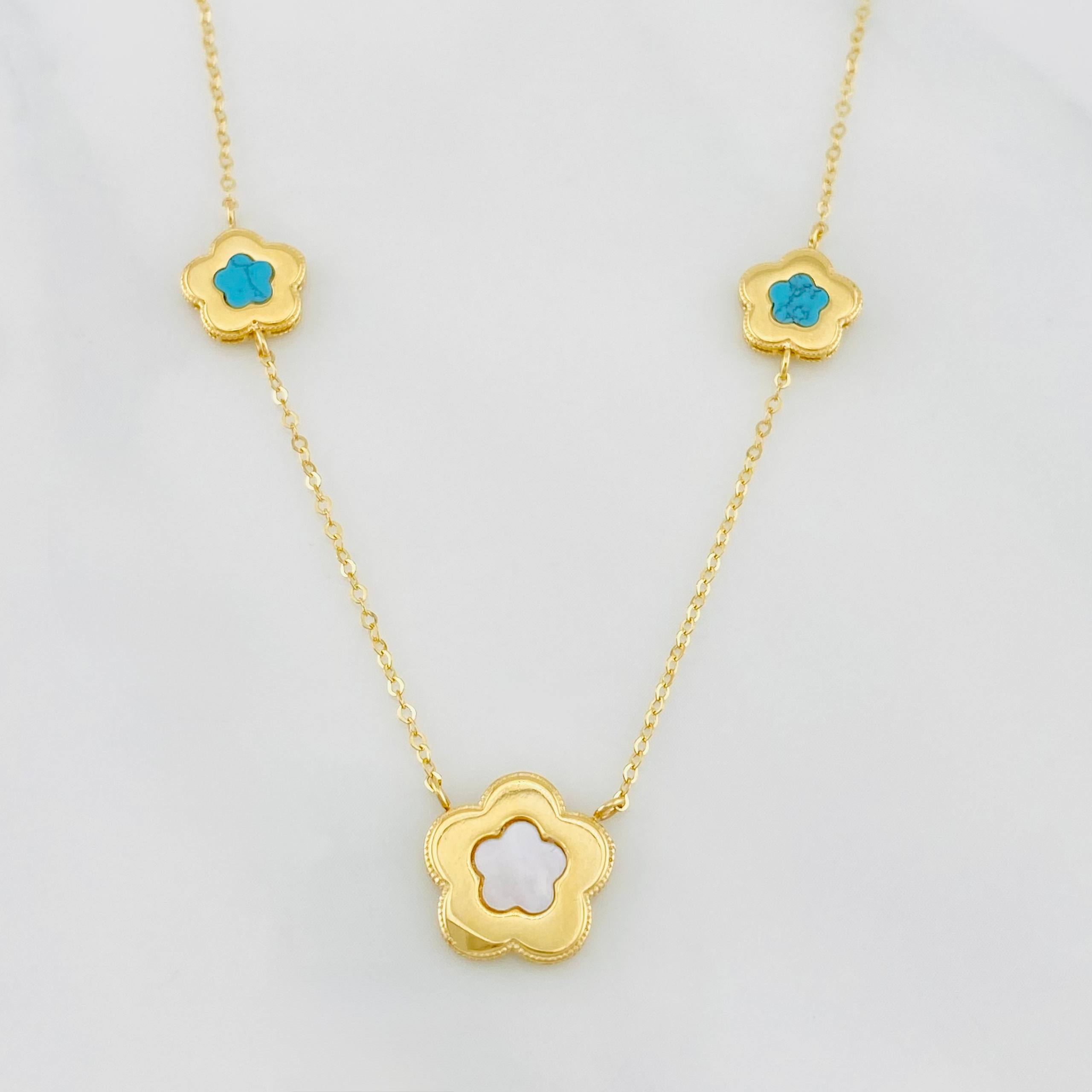 Cadena Aro seguido flor 2.85g / 45cm / 0.6mm Oro Amarillo 18K