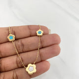 Cadena Aro seguido flor 2.85g / 45cm / 0.6mm Oro Amarillo 18K