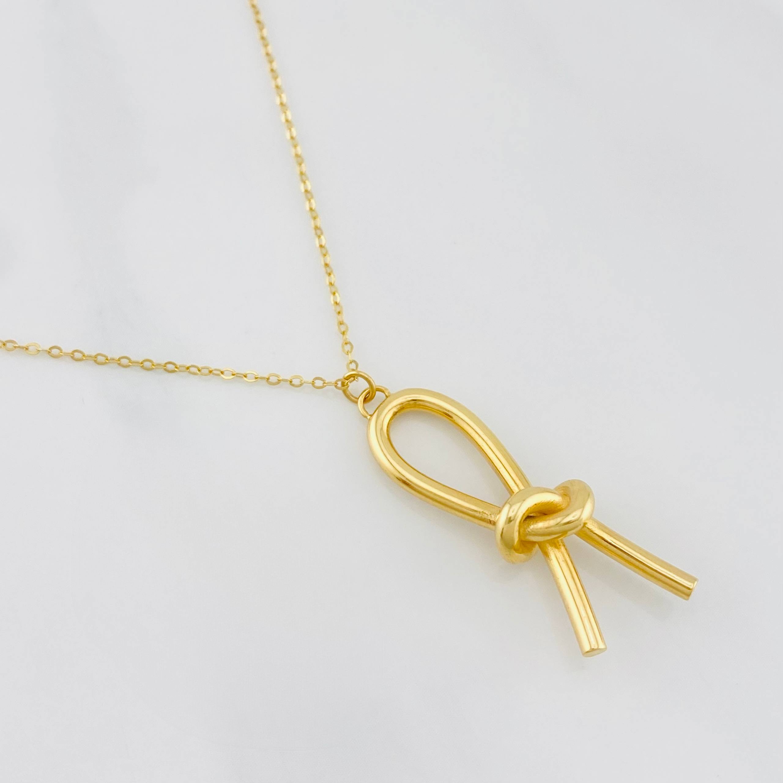 Cadena Aro seguido dije moño 2.7g / 45.5cm / 0.6mm Oro Amarillo 18K