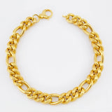 Pulso Figaro Trenzado 10.5gr / 21cm / 8.4mm Oro Amarillo +4 18K ©