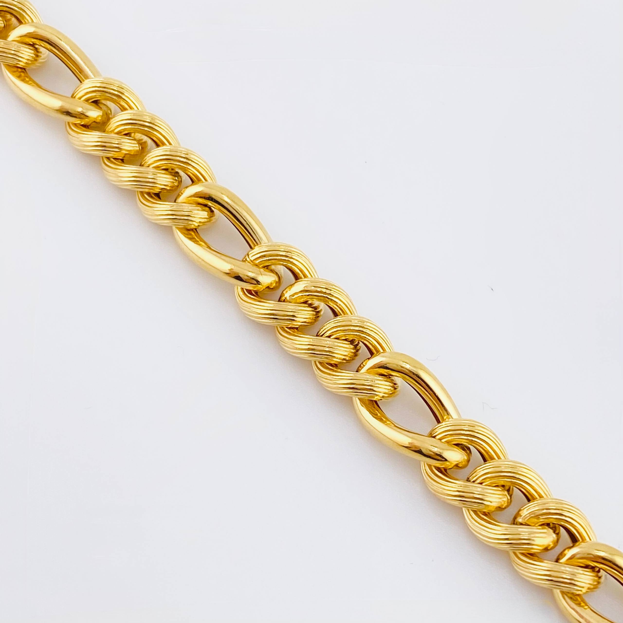 Pulso Figaro Trenzado 10.5gr / 21cm / 8.4mm Oro Amarillo +4 18K ©
